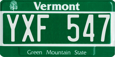 VT license plate YXF547