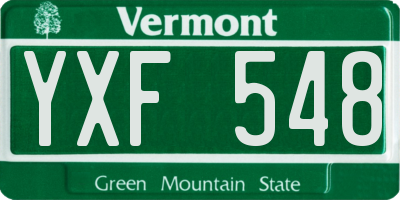 VT license plate YXF548