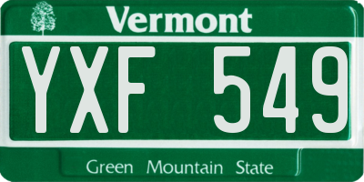 VT license plate YXF549