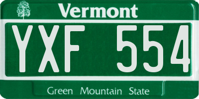 VT license plate YXF554