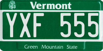 VT license plate YXF555