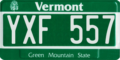 VT license plate YXF557