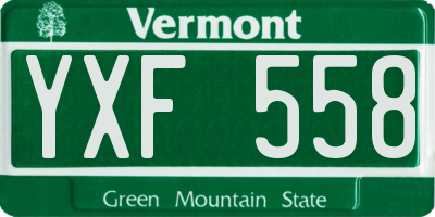 VT license plate YXF558