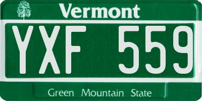 VT license plate YXF559