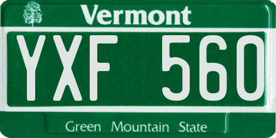 VT license plate YXF560