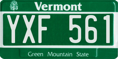 VT license plate YXF561
