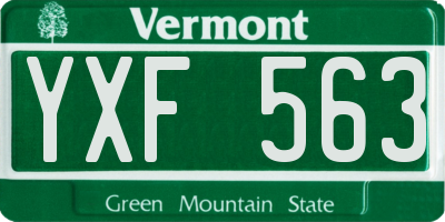 VT license plate YXF563