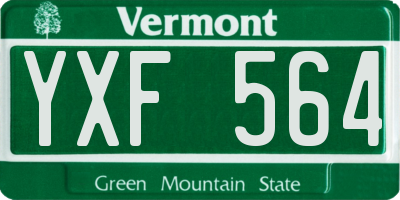VT license plate YXF564