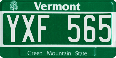 VT license plate YXF565