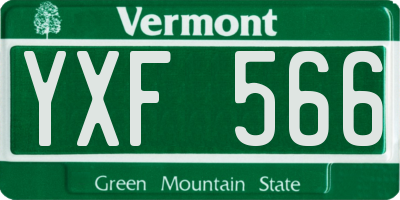 VT license plate YXF566