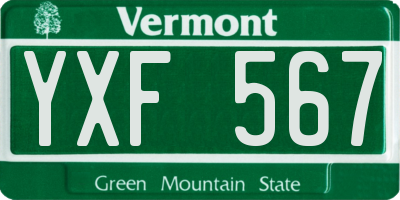 VT license plate YXF567