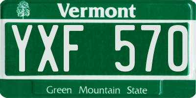 VT license plate YXF570