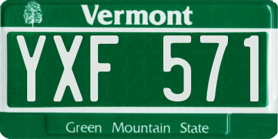 VT license plate YXF571