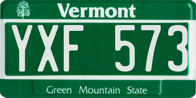 VT license plate YXF573