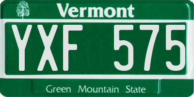 VT license plate YXF575