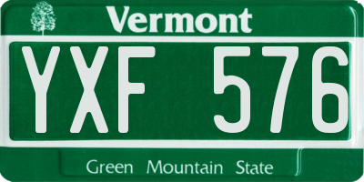 VT license plate YXF576