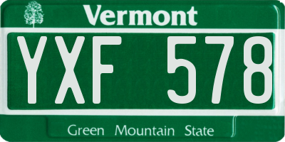 VT license plate YXF578