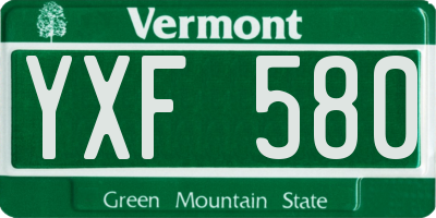 VT license plate YXF580