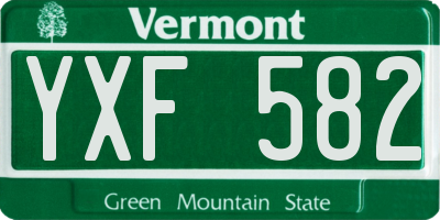 VT license plate YXF582