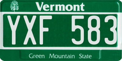 VT license plate YXF583