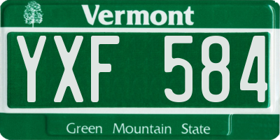 VT license plate YXF584