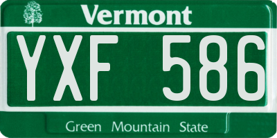 VT license plate YXF586