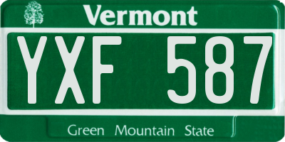 VT license plate YXF587