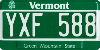 VT license plate YXF588