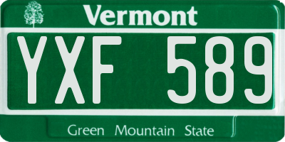 VT license plate YXF589