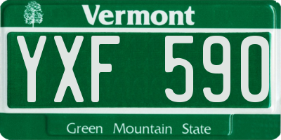 VT license plate YXF590