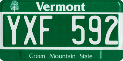 VT license plate YXF592