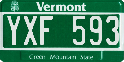 VT license plate YXF593