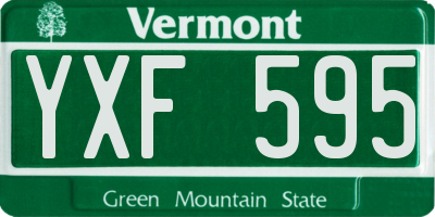 VT license plate YXF595