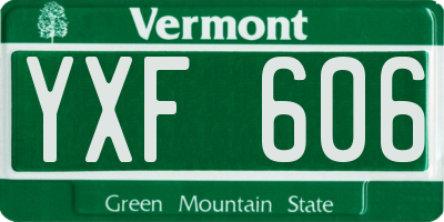 VT license plate YXF606