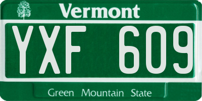 VT license plate YXF609