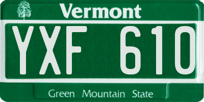 VT license plate YXF610