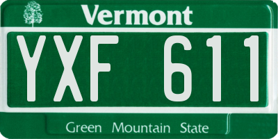 VT license plate YXF611