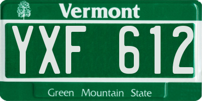 VT license plate YXF612