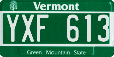 VT license plate YXF613