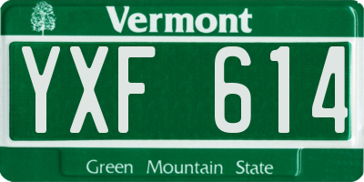 VT license plate YXF614