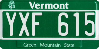 VT license plate YXF615