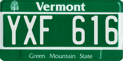 VT license plate YXF616