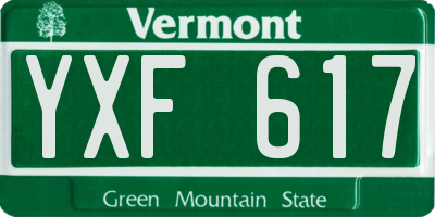 VT license plate YXF617