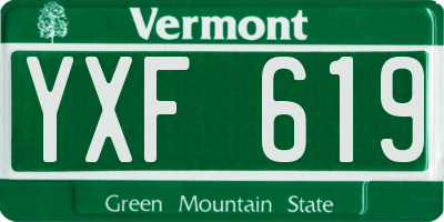 VT license plate YXF619