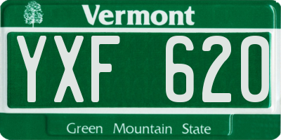 VT license plate YXF620
