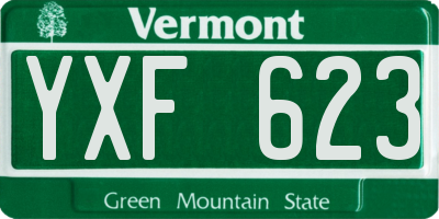 VT license plate YXF623