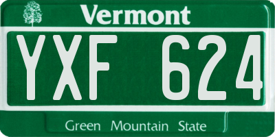 VT license plate YXF624