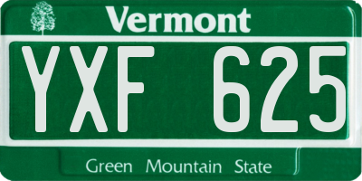 VT license plate YXF625