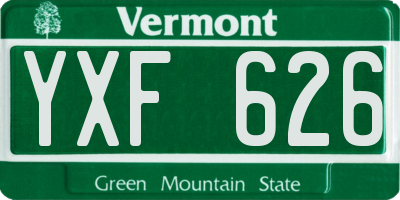 VT license plate YXF626