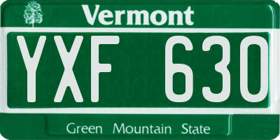 VT license plate YXF630